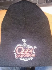 OZZY OSBOURNE Embroidered BLACK BEANIE HAT - MINT CONDITION / RARE - Heavy Metal