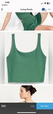 Old Navy New Active Light Support PowerSoft Longline Sports Bra Medium Green