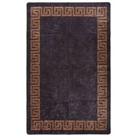 Teppich Waschbar 160X230 Cm Schwarz Und Golden Rutschfest Teppich