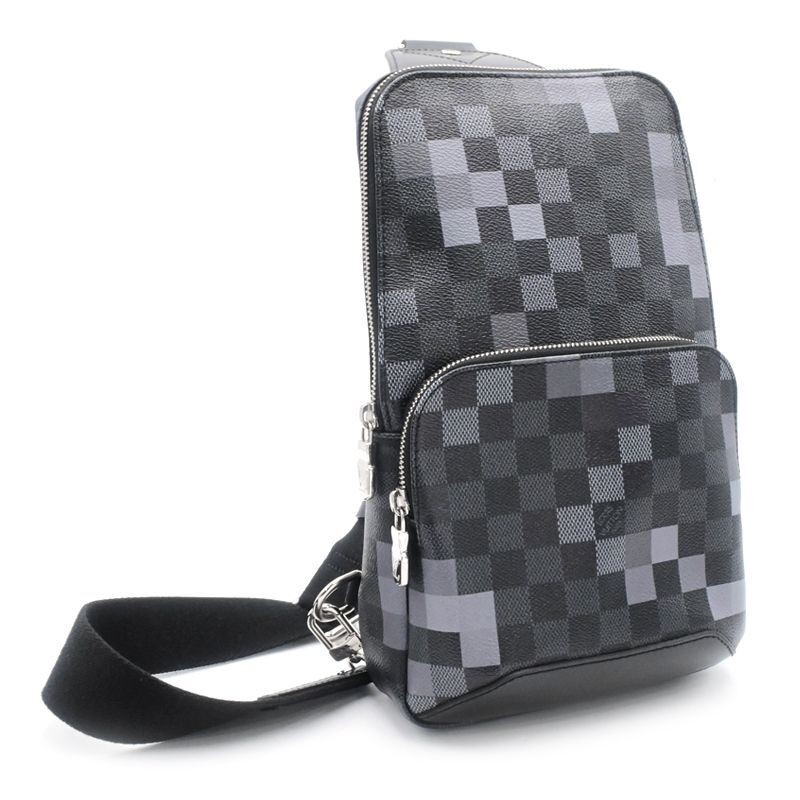 Louis Vuitton Avenue Sling Bag N40068 Damier Graphite Pixel Shoulder Body 265555
