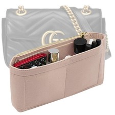 2 Pack Felt Insert Purse Organizer with Zipper,Small Handbag Tote Shaper Insert
