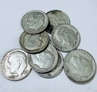 LOT OF 10 ROOSEVELT DIMES 90% SILVER FREE SHIPPING #7649