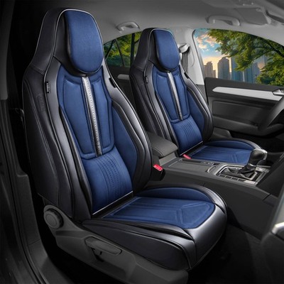 Schonbezüge Sitzbezüge für Audi Q4 Bj ab 2021 in Schwarz/Blau DS5