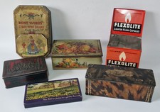 Job Lot Various Vintage Advertising Tins x 6 Inc: Hudson Scott & Sons - Cadbury