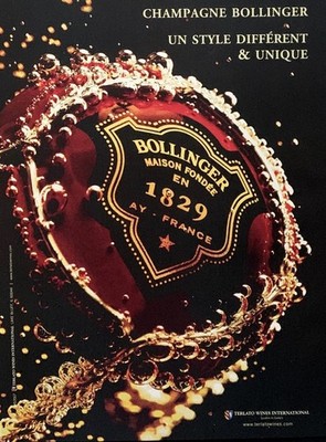 2007 BOLLINGER Champagne Un Style Different & Unique Original PRINT AD