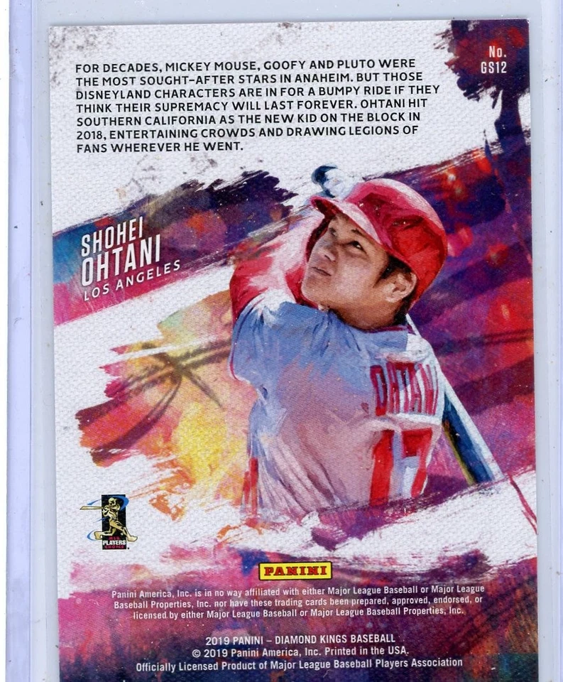 2019 PANINI DIAMOND KINGS GALLERY OF STARS #GS12 SHOHEI OHTANI ANGELS - Image 2 of 2
