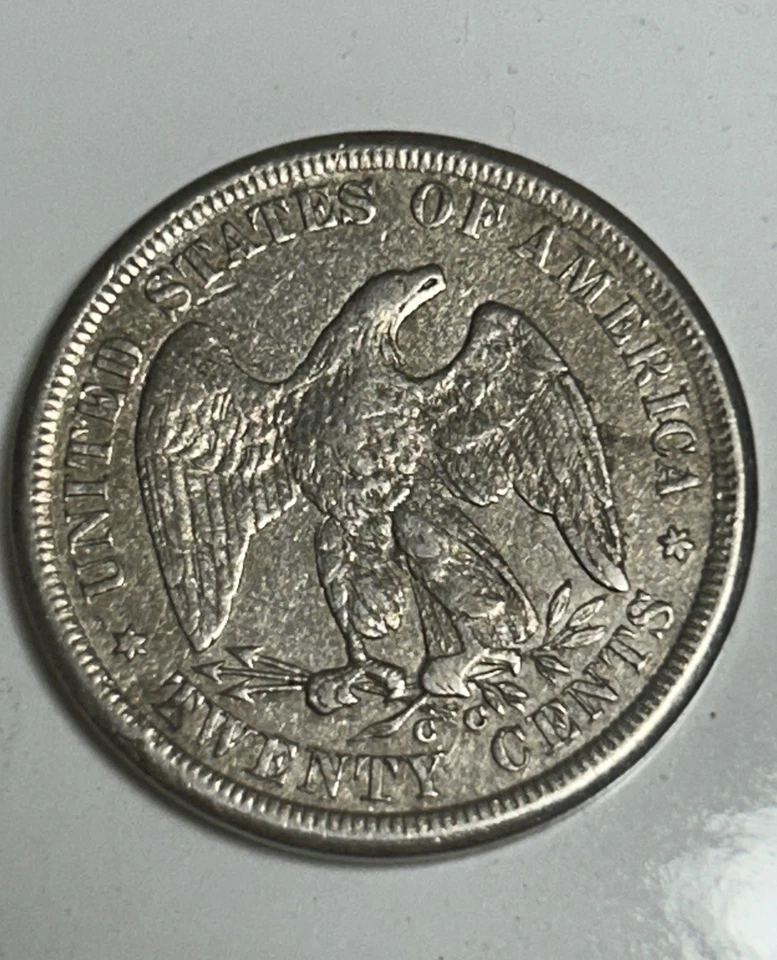 *1875 CC Scarce Circulated VF CARSON CITY TWENTY CENT PIECE!!! FROM COLLECTION!! - Image 3 of 4