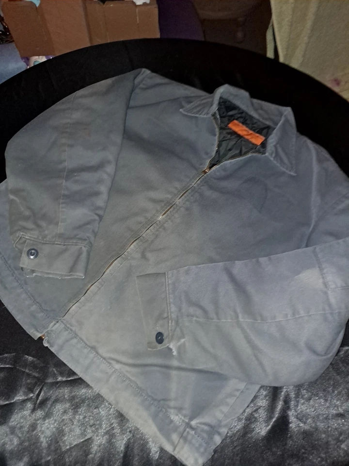 Soft Collar Insulated Jacket Solid Team Used Ribbed Red Kap Work Uniform Coat  - Image 3 of 4