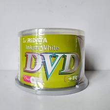 Ridata Inkjet White DVD+R 16X 4.7 GB 120 Minute 50 Pack New Sealed