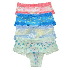 Victoria s Secret PINK Cheeky Lace Panties Medium LOT OF 4 Beachcore Pastel Set