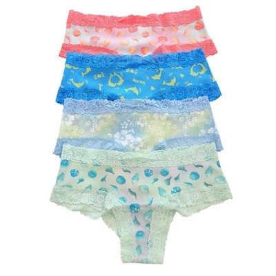 Victoria s Secret PINK Cheeky Lace Panties Large LOT OF 4 Beachcore Pastel Set