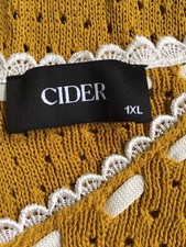 Cider Maxi Dress, Curry, Size 1XL, Crochet Knit Side Slit