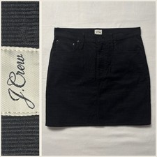J Crew Black Corduroy Mini Skirt Womens 29