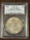 1880 Silver Morgan Dollar PCGS XF45 VAM 6 8/7 Spikes Overdate Error
