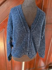 Vintage Outback Red Blue Speckled Cardigan Sweater M Wool Blend