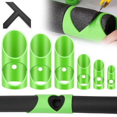 6PCS HVAC Pipe Insulation Cutter Tool Kit 15-53mm Foam Rubber PE Cutting Guide