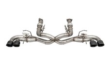 Corsa 20-22 Corvette C8 3in Valved Cat-back 4.5in Blk Quad Tips - Fits Factory