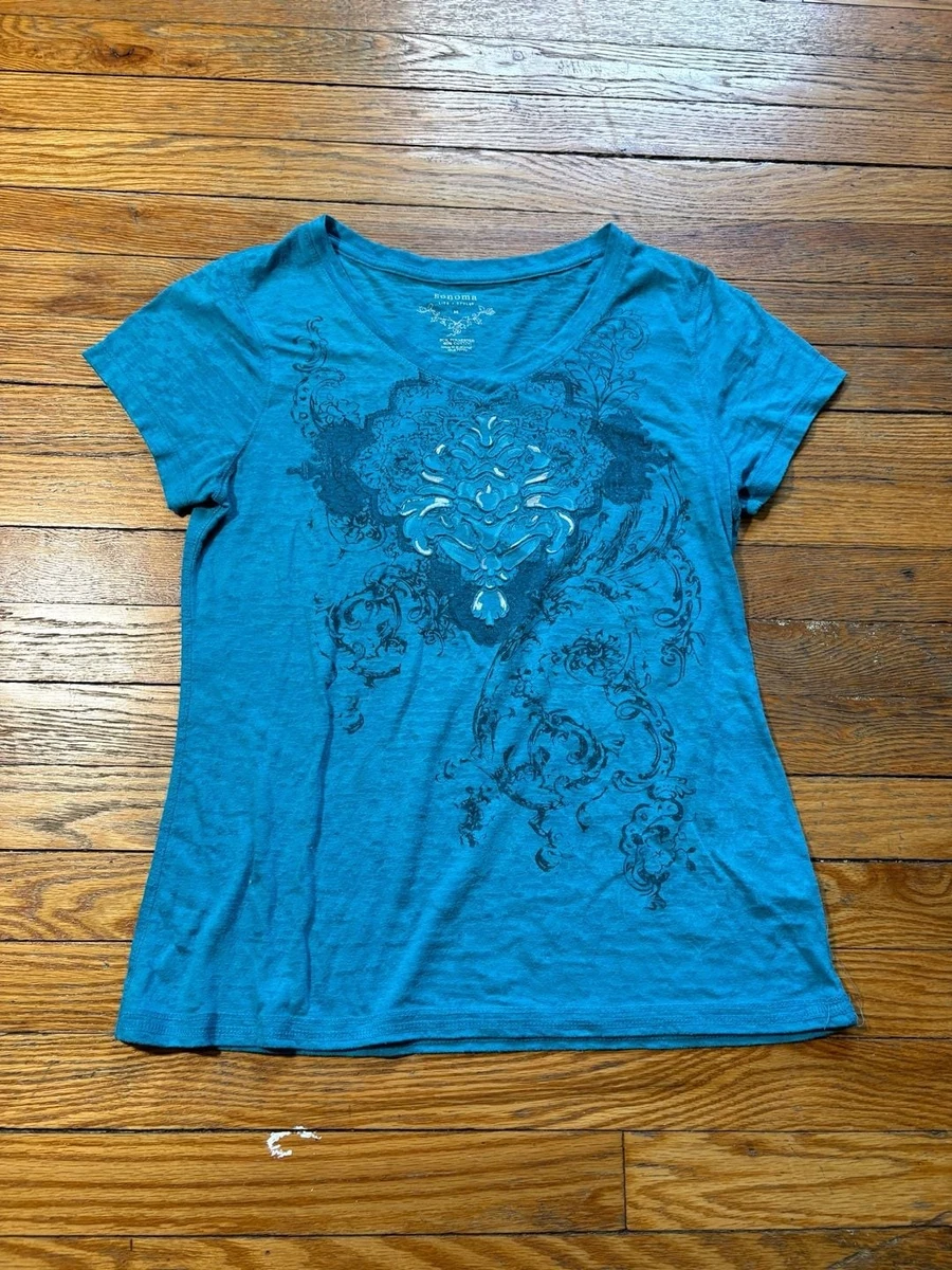 Preços baixos em Mistura de Algodão Camiseta Sonoma Blusas para