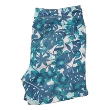 Lands' End Swim Shorts Mens Medium 32-34 Blue Floral Mesh Lined Quick Dry Trunks