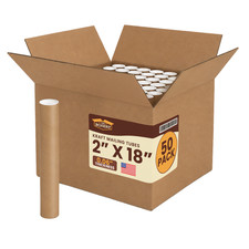  2x18'' Kraft Mailing Shipping Packing Tubes 50/cs from The Boxery 