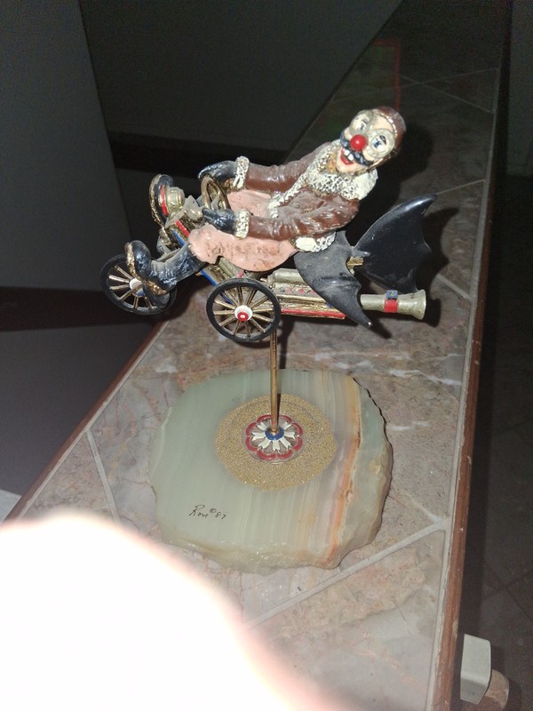 ron lee clown sculpture on a rocket bike collectables