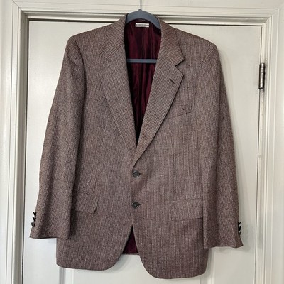 Brioni Roman Style Red Silk Blend Blazer 40R Tweed Quiet Luxury Old Money VTG