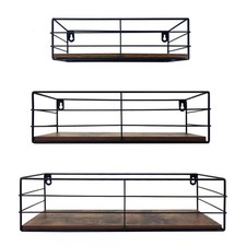 Set of 3 Floating Shelves, Wall Mounted, Hanging Storage, Bathroom, Kitchen