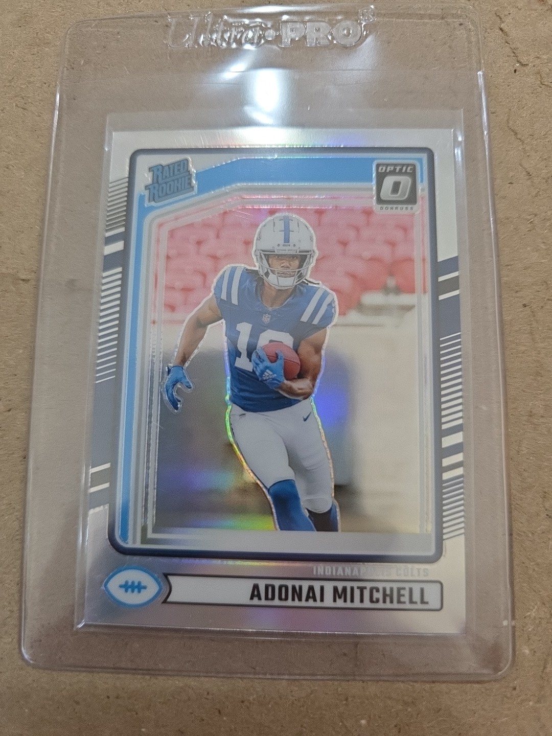 2024 Panini Donruss - Rated Rookie Adonai Mitchell #343 Optic Preview Holo Prizm