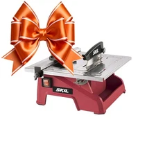 Skil 7-Inch Corded Electric Wet Tile Saw with Stainless Steel Table Top Red