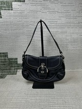 Vintage Coach F10188 Bags Soho Black Leather Buckle Flap Inner Shoulder