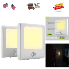 Modern Plug-in Motion Sensor Night Lights with Adjustable Brightness - 2 Pack