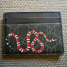 Gucci GG Logo Snake Bifold Wallet Folding Men's Black Red White
