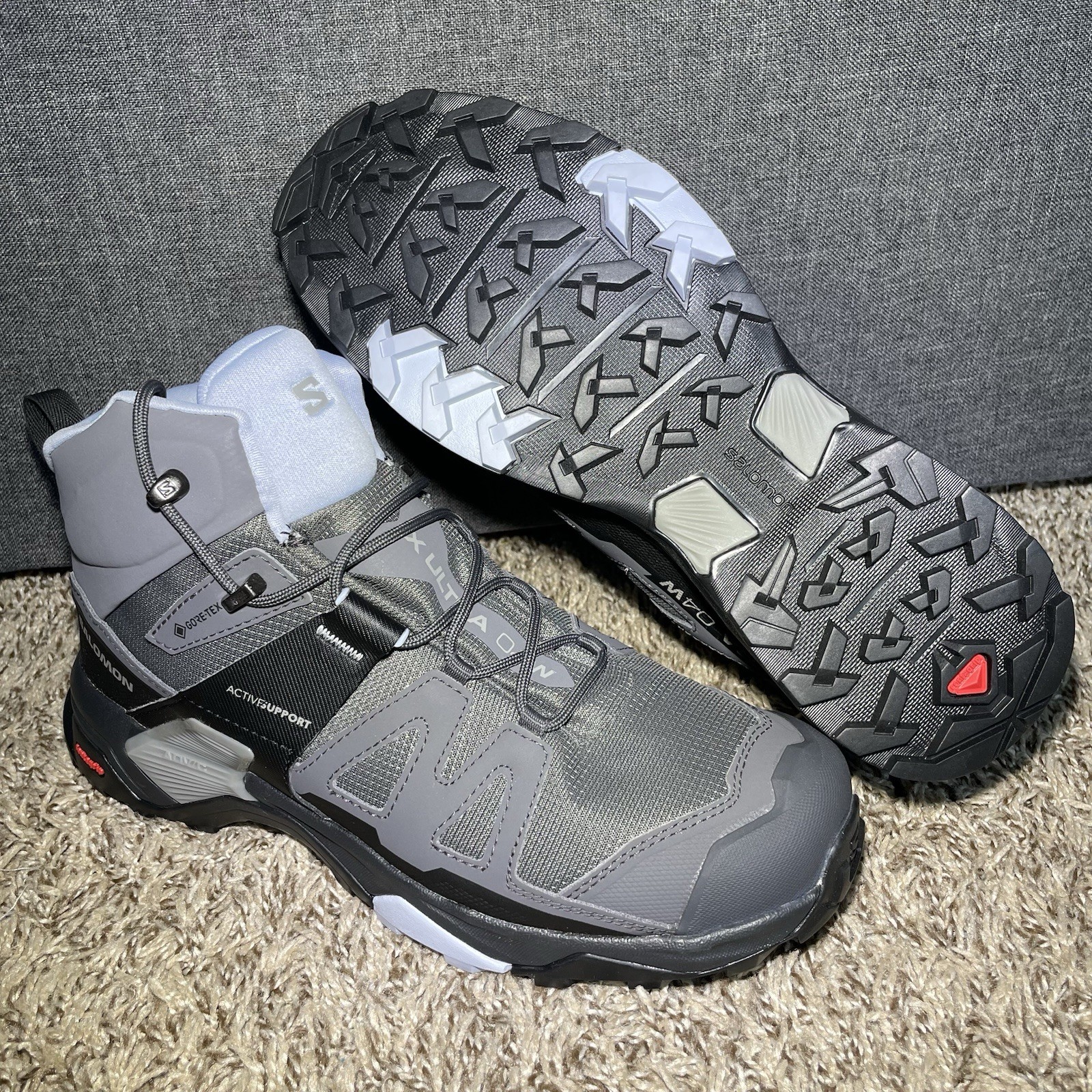 NUOVI scarponi da trekking Salomon X Ultra 4 Mid GTX Gore Tex donna 9 5 (EU 42) grigio blu