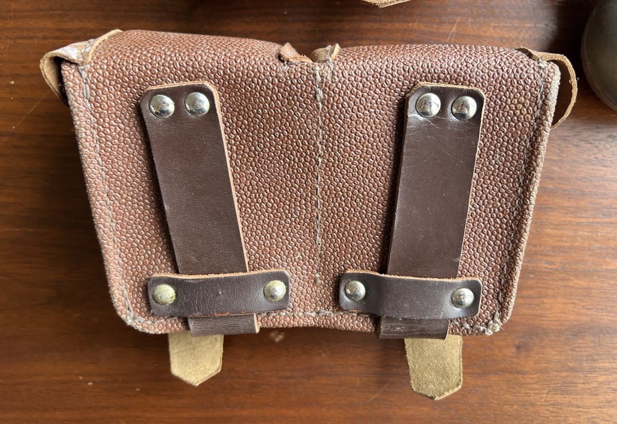 Vintage Soviet Russian Mosin Nagant 2 Dual Ammo Pouch with 1