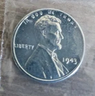 1943 Uncirculated Lincoln Steel Wheat Cent Coin