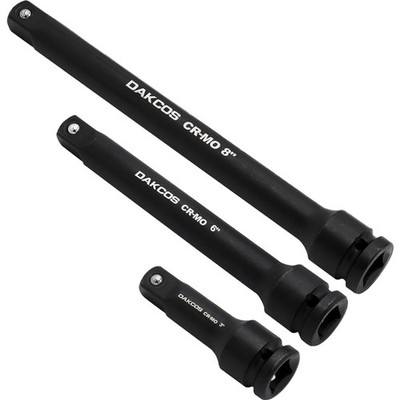 Impact Wrench Socket Extensions 3-Piece Power Extension Set 1/2 Inch Drive CR-MO