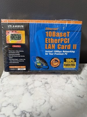 Linksys Ethernet 10baseT Ether PCI Lancard II Model LNEPCI2T, 10 MBPS Networking
