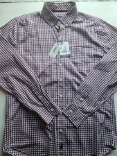 New men's Johnnie O button-dowh red blue plaid shirt Sz Large MSRP 125