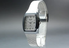 *Near MINT Box* Vintage RADO BALBOA V Silver Date 31mm Quartz Men's Watch JAPAN