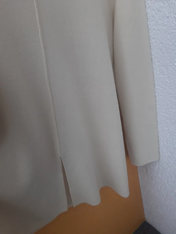 Cremefarbener Turtleneck Pullover mit Schlitz XL 42  50 % MERINO  - Bild 3 von 4