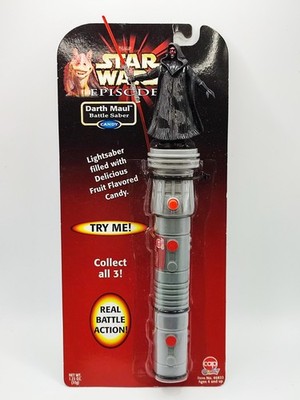 1999 STAR WARS HASBRO CAP CANDY EPISODE 1 DARTH MAUL BATTLE SABER + CANDY SEALED