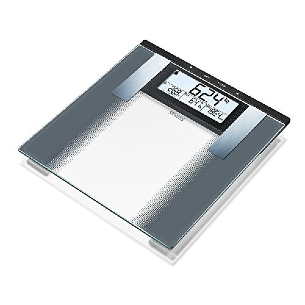 Sanitas 76435 Bilancia Diagnostica in Vetro, Display LCD con Visualizzazione Mul