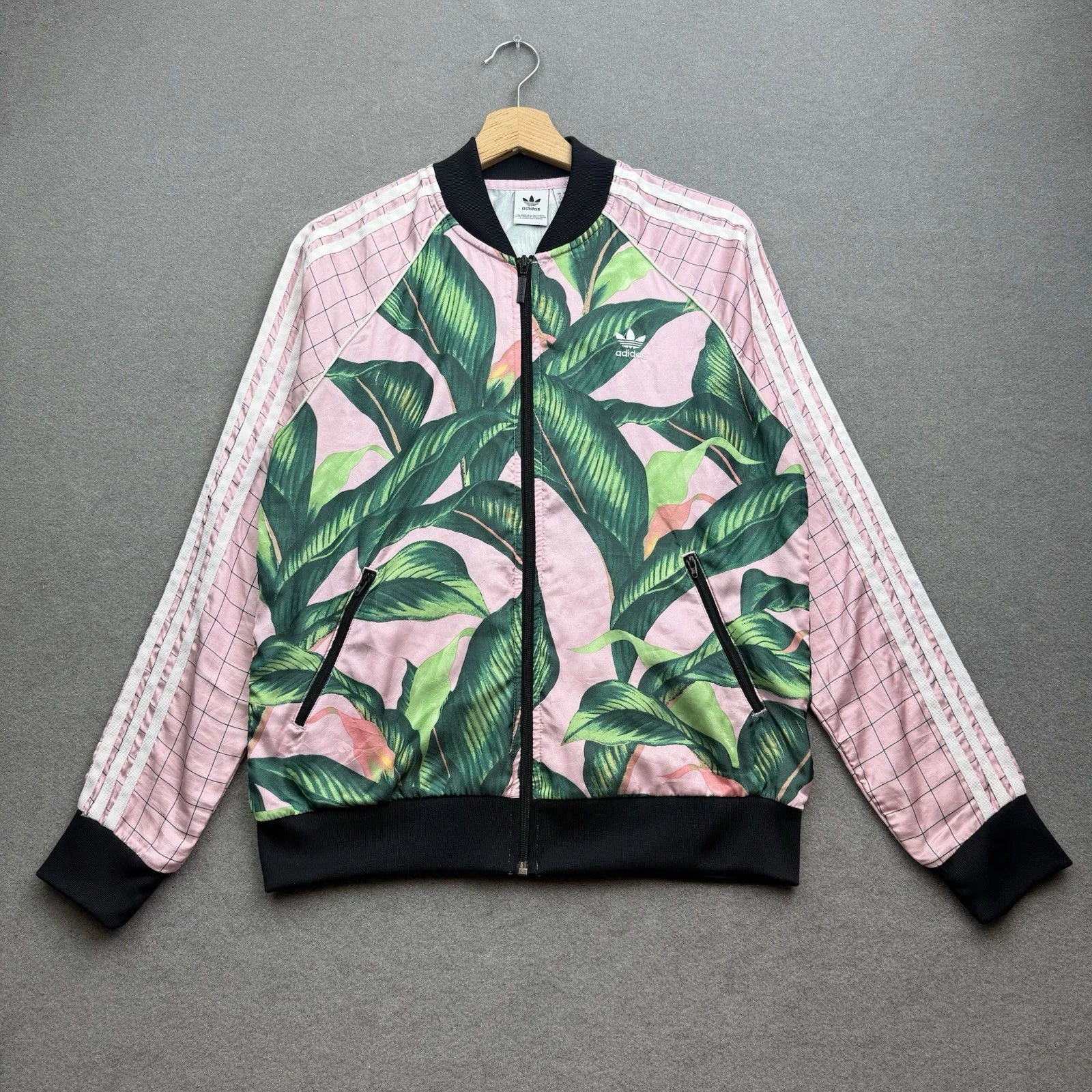 ADIDAS FARM RIO Jacket Women UK 14 Palm Leaf Originals Full Zip Jungle Trefoil