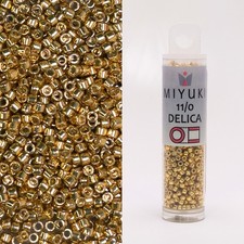 Miyuki Delica 11/0 Duracoat Galvanized Gold DB1832 7.2g Tube