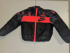 Nike Little Kid's Zip Front Racer Red/Black Hooded Puffer Jacket boys size 3T