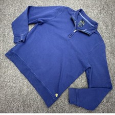 Brooks Brothers 1818 Mens Large Blue 1/4 Zip Pullover Sweatshirt Cotton