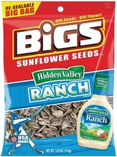 Bigs Sunflower Seeds Ranch Flavor | Salty, Tangy, Roasted Snack for Big