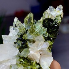 82g Natural Garden quartz cluster specimen tourmaline mineral healing SiChuan