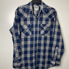 Ely Cattleman Pearl Snap Long Sleeve Mens Medium Cowboy 90s Y2K M