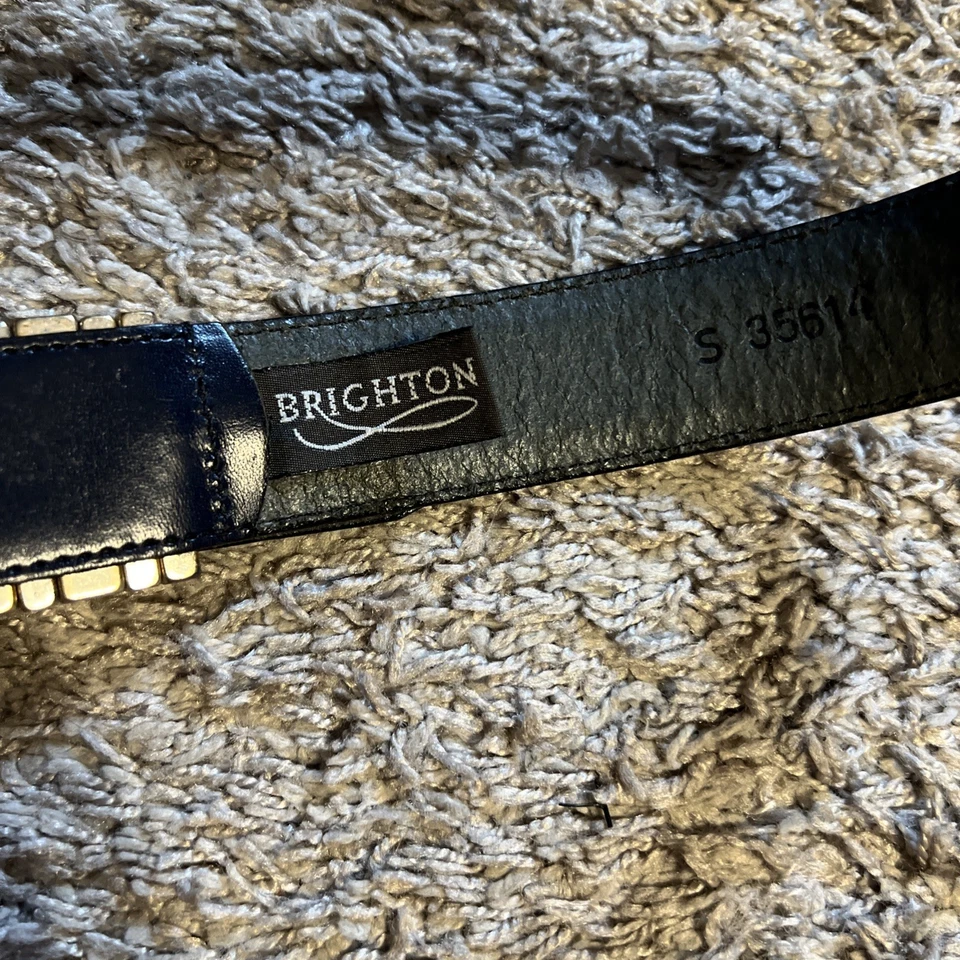  Cinturón de cuero azul Brighton herrajes plateados para mujer pequeño  Foto 2 de 4
